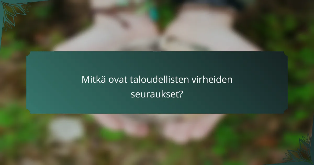 Mitkä ovat taloudellisten virheiden seuraukset?