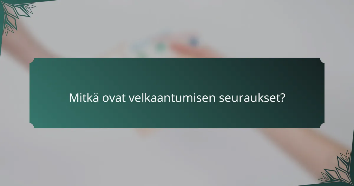 Mitkä ovat velkaantumisen seuraukset?
